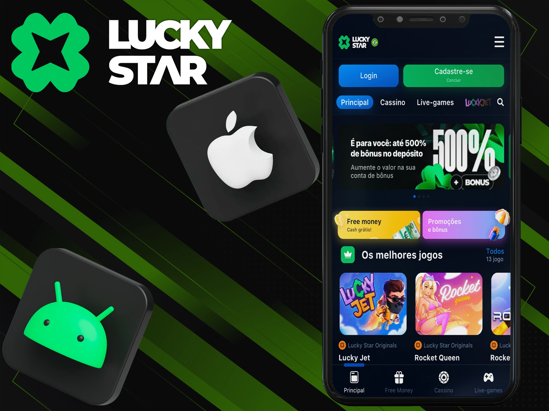 Jogue no Lucky Star Casino em seu dispositivo móvel.