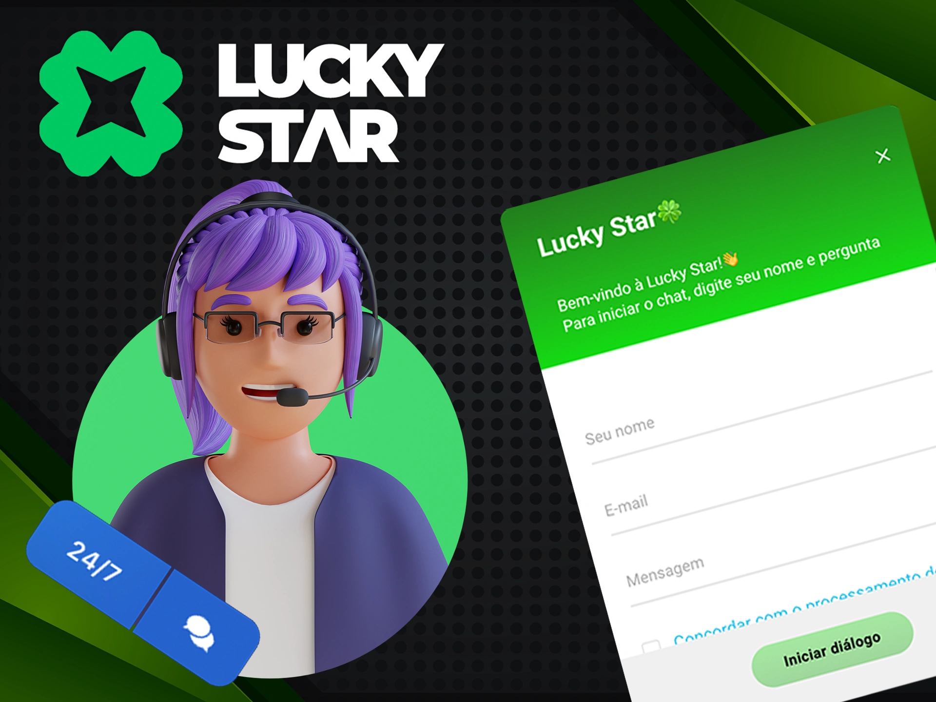 Obtenha respostas para suas perguntas com o suporte da Lucky Star.