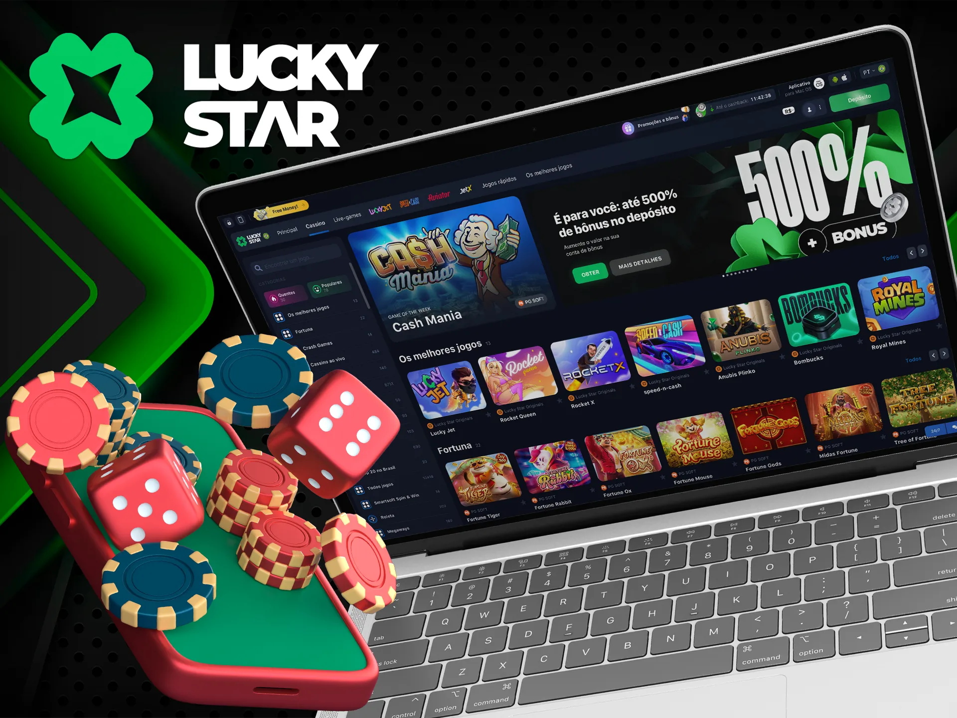 Tente a sua sorte no cassino on-line Lucky Star.