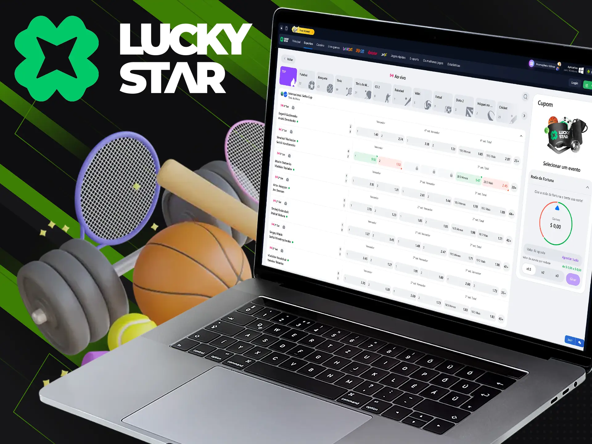 Lucky Star oferece apostas esportivas com ótimas odds.