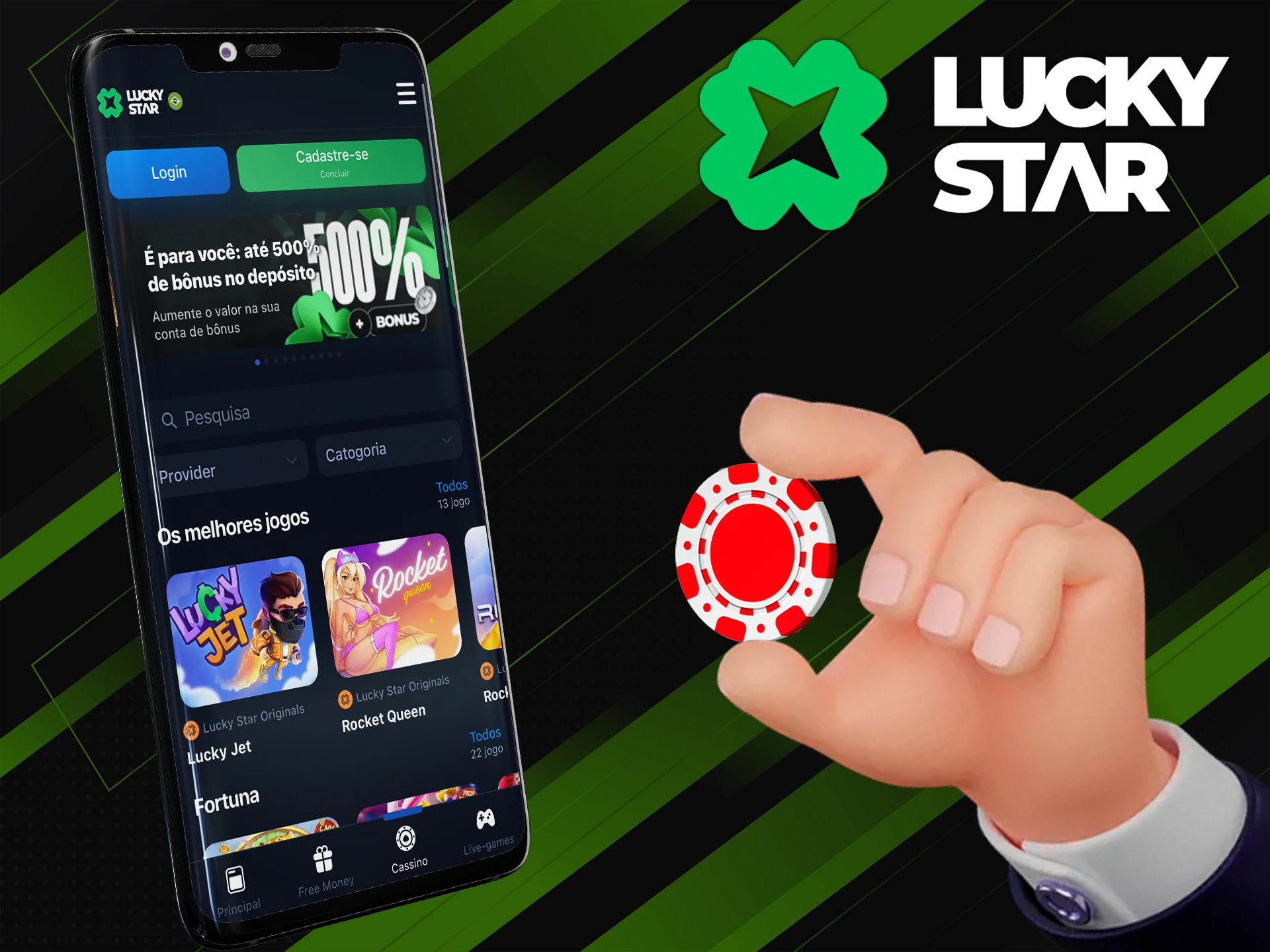 Saiba como apostar no aplicativo móvel Lucky Star.