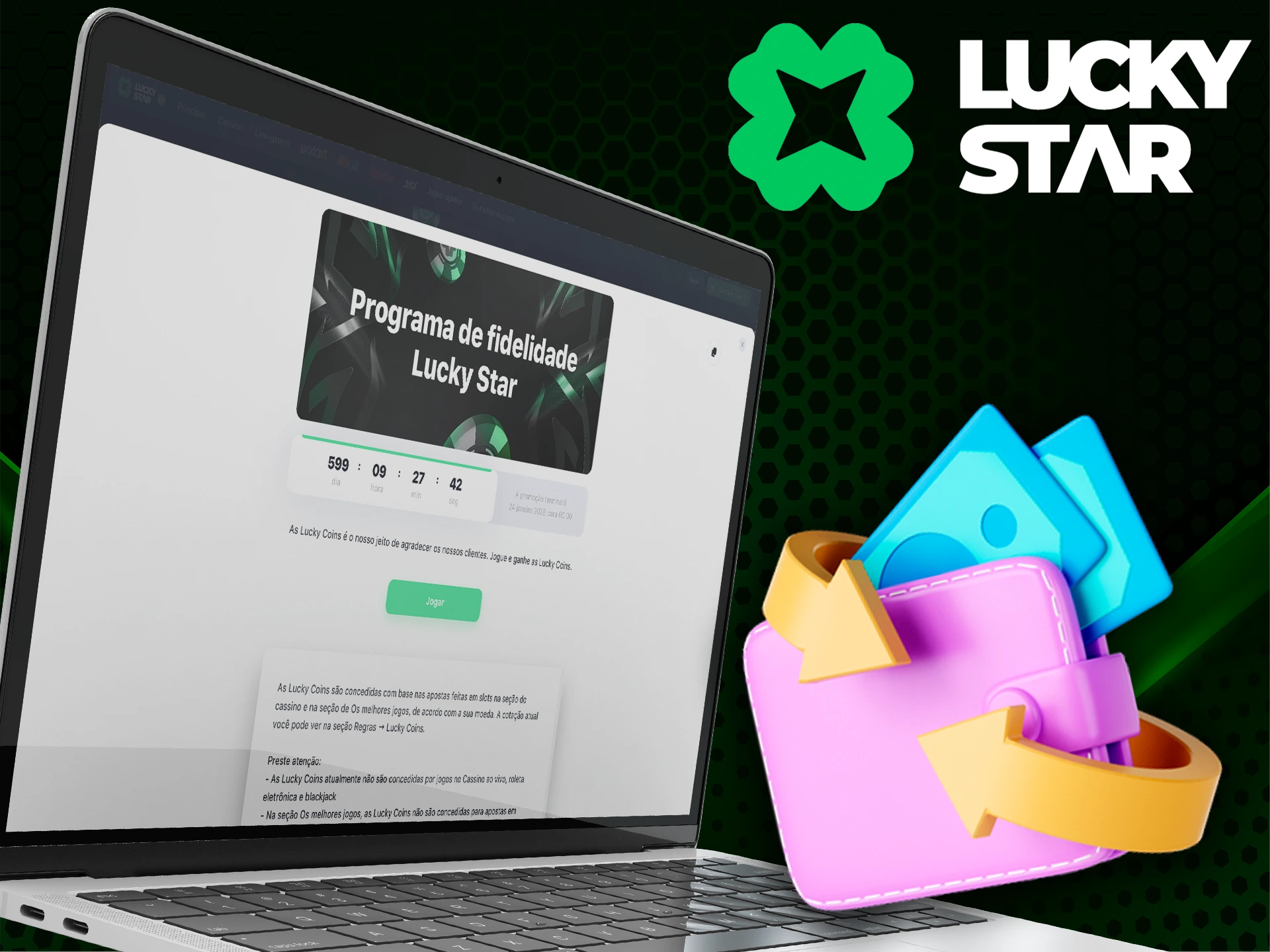 Obtenha o reembolso de seu depósito no Lucky Star Casino.