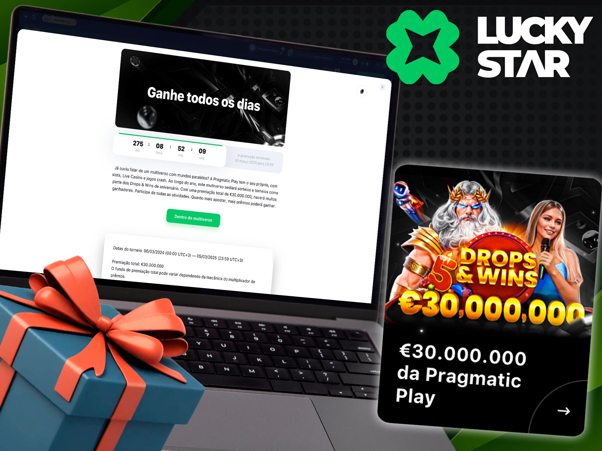Ganhe todos os dias com o bônus da Pragmatic Play no Lucky Star Casino.