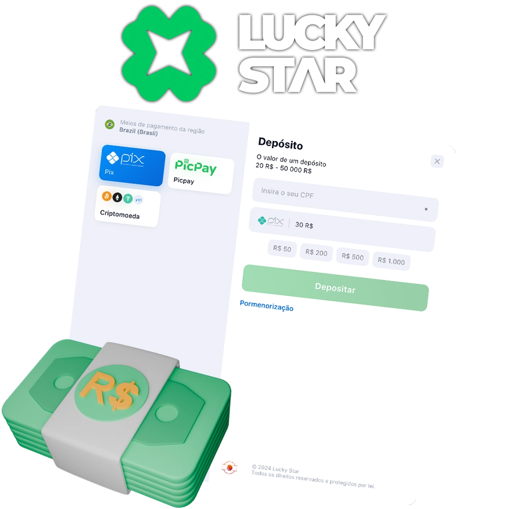 A Lucky Star oferece a seus jogadores uma ampla gama de serviços de pagamento.