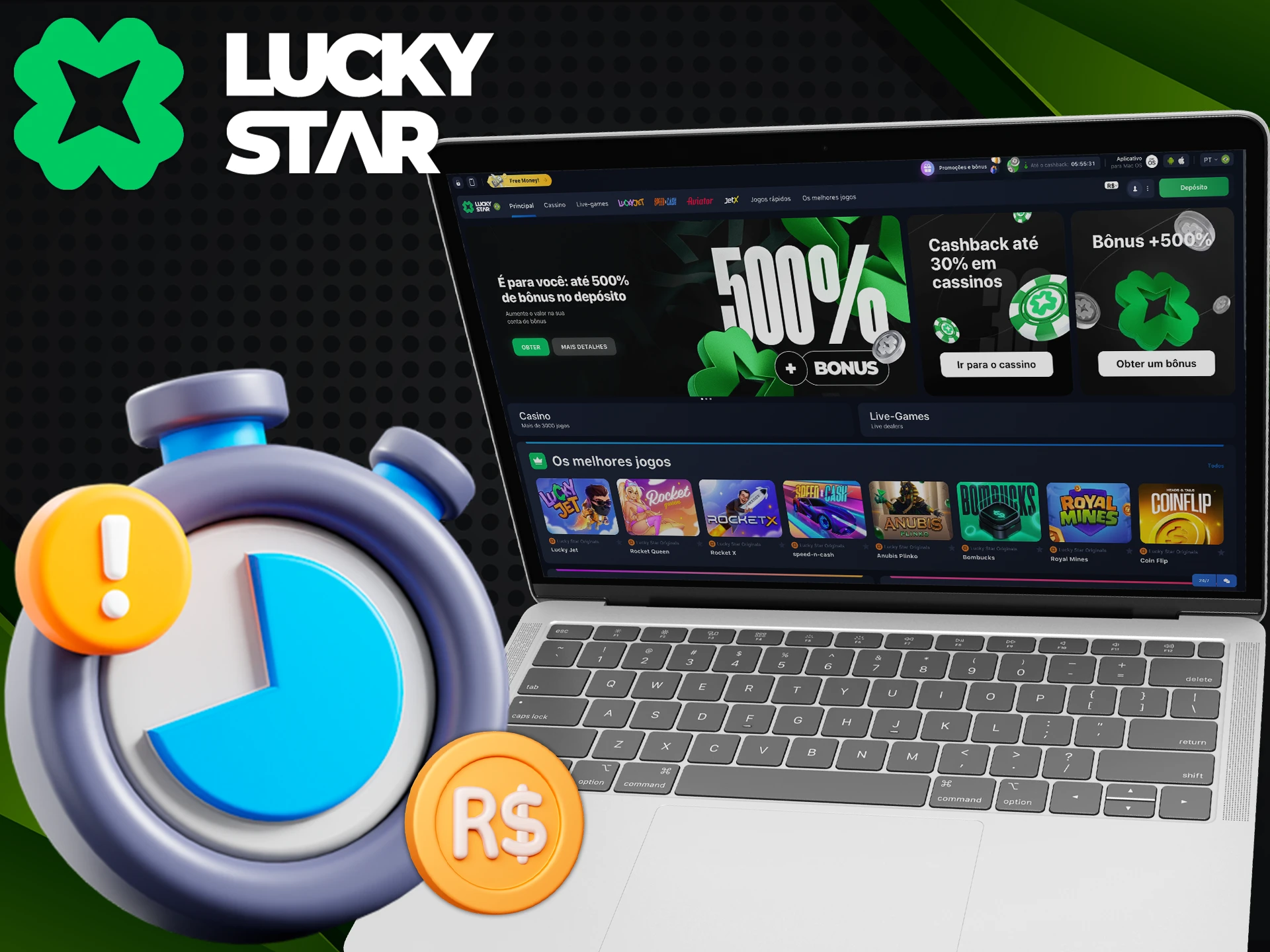 Leia os termos e condições de saque da Lucky Star.