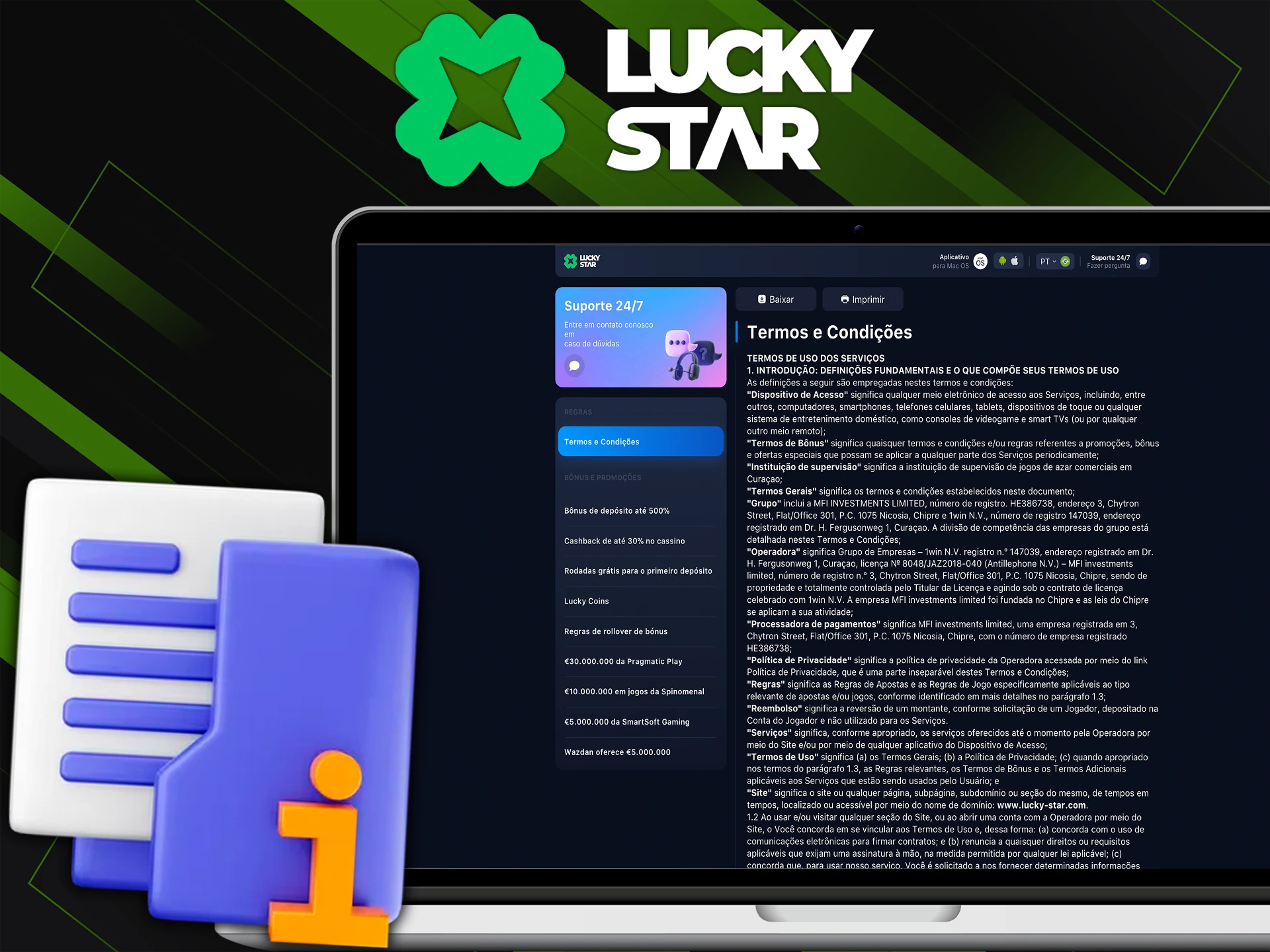 Familiarize-se com as regras do Lucky Star antes de se registrar.