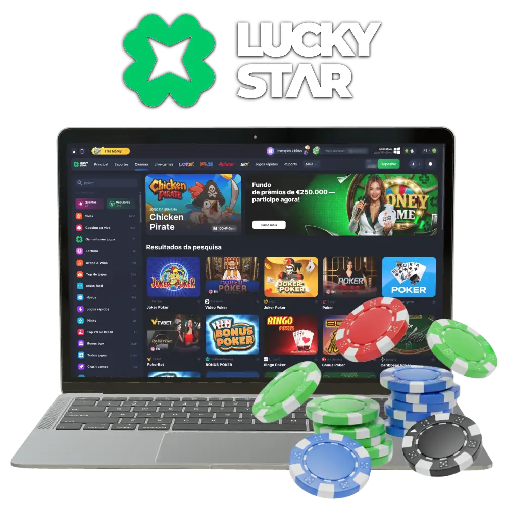 Acesse o pôquer clássico e ao vivo no Lucky Star.